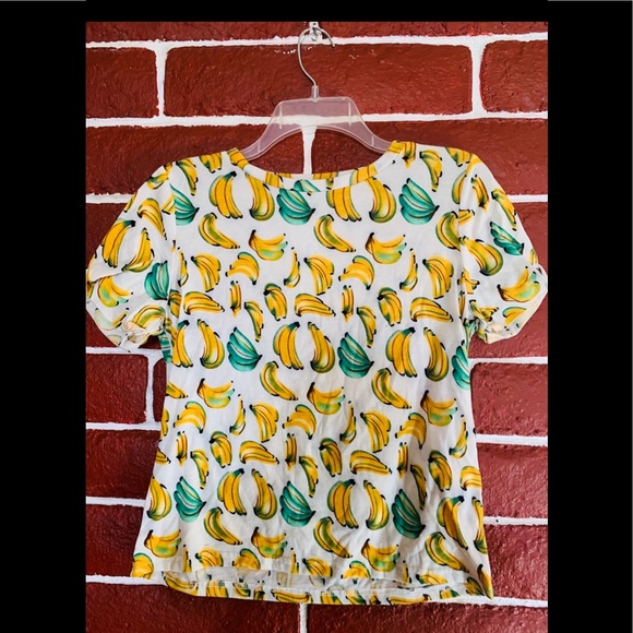 Banana print short sleeve top - Picture 1 of 3